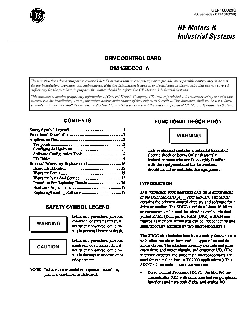 First Page Image of DS200SDCCG1ACA DS200SDCCG1ACA GEI-100029 User Manual.pdf